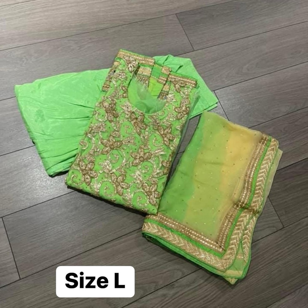 New outfit Green and Gold Embroidered Traditional Outfit